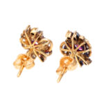 Vintage Pair of Ruby and Diamond Stud Earrings in 14 Karat Gold - Image 3