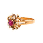 Vintage Ruby and Diamond Ring in 14 Karat Gold - Image 5