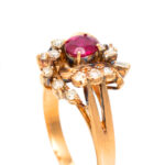 Vintage Ruby and Diamond Ring in 14 Karat Gold - Image 2