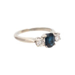 Vintage Sapphire and Diamond Ring in 18 Karat White Gold - Image 4