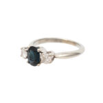 Vintage Sapphire and Diamond Ring in 18 Karat White Gold - Image 6
