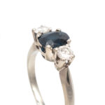 Vintage Sapphire and Diamond Ring in 18 Karat White Gold - Image 2