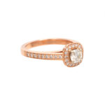 Diamond Ring with Sapphire Accent in 14 Karat Rose Gold - Image 4