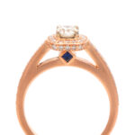 Diamond Ring with Sapphire Accent in 14 Karat Rose Gold - Image 3