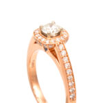 Diamond Ring with Sapphire Accent in 14 Karat Rose Gold - Image 2