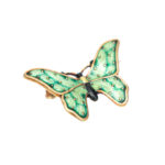 Blue Enamel Butterfly Brooch in 14 Karat Gold - Image 2