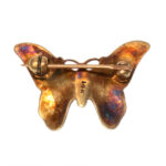 Blue Enamel Butterfly Brooch in 14 Karat Gold - Image 3