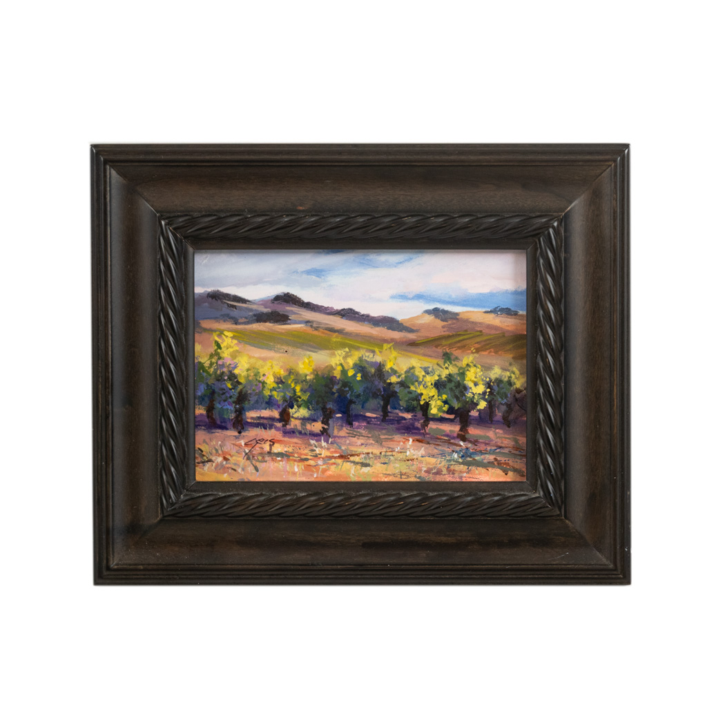 XKYG_890-2 KAY GEIS Original Oil Painting Depicting Napa Valley Vineyards - Image 1