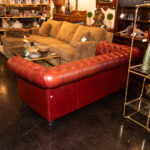 Chesterfield Style Sofa in Cognac Tufted Leather Upholstery - Image 6