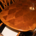 UNIVERSAL FURNITURE Cherry Finish Double Pedestal Dining Table with 6 Chairs and 2 Leaves - Image 2