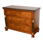 EJ VICTOR Egyptian Revival Marble Top Pine 3 Drawer Chest
