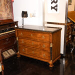 EJ VICTOR Egyptian Revival Marble Top Pine 3 Drawer Chest - Image 5
