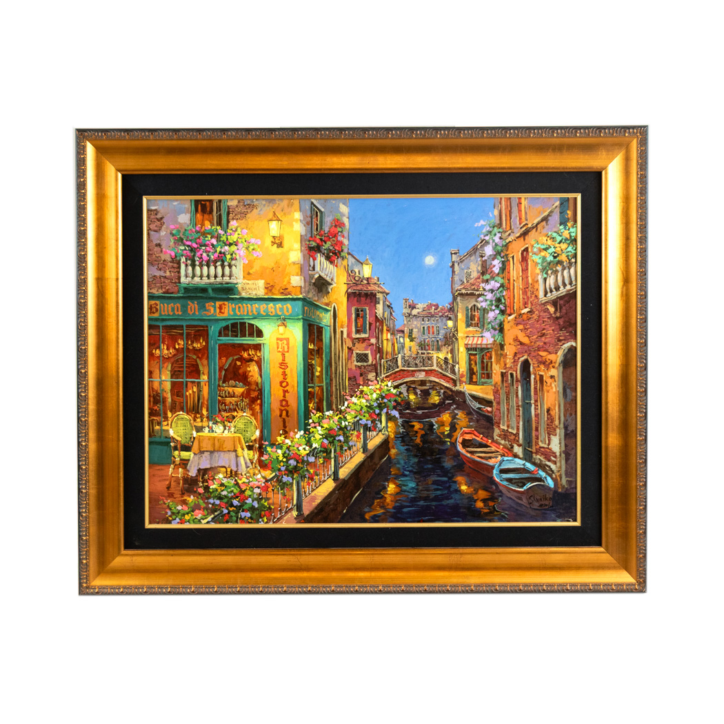 ZHOYT_102-2 VIKTOR SHVAIKO “Buca di Francesco” Hand Embellished Artist Proof Giclee on Canvas - Image 1