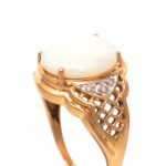 Opal and Diamond Ring in 10 Karat Gold - Image 2