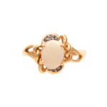 Opal and Diamond Accent Ring in 14 Karat Gold