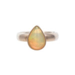 Teardrop Opal Ring in Sterling Silver