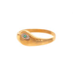 Eye Motif Ring with Blue Stone Accent in 14 Karat Gold - Image 4