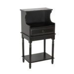 Petite Single Drawer Secretary in Black Finish