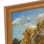 MIRIAM BARANOV “Tree Line with Birds Hovering” Original Oil Landscape on Board - Image 2