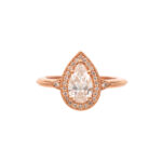 Pear Cut Lab Grown Diamond Engagement Ring in 14 Karat Rose Gold