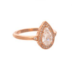 Pear Cut Lab Grown Diamond Engagement Ring in 14 Karat Rose Gold - Image 3
