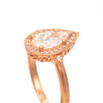 Pear Cut Lab Grown Diamond Engagement Ring in 14 Karat Rose Gold - Image 2