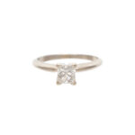 Princess Cut Diamond Solitaire Engagement Ring in 14 Karat White Gold