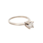 Princess Cut Diamond Solitaire Engagement Ring in 14 Karat White Gold - Image 3