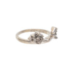 Dual Cut Diamond Wrap Wedding Band in 14 Karat White Gold - Image 3
