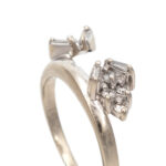 Dual Cut Diamond Wrap Wedding Band in 14 Karat White Gold - Image 2