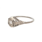 Vintage Diamond Filigree Ring with Marquise Design in 18 Karat White Gold - Image 5