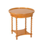 Round Tray Style Top Side Table with Barley Twist Legs