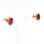Pair of 4.75 Carat Total Weight Synthetic Ruby Stud Earrings in 10 Karat Gold - Image 2