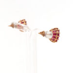 Pair of 4.75 Carat Total Weight Synthetic Ruby Stud Earrings in 10 Karat Gold - Image 3