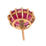 Pair of 4.75 Carat Total Weight Synthetic Ruby Stud Earrings in 10 Karat Gold - Image 4