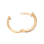 Pair of Diamond Hoop Earrings in 10 Karat Gold - Image 4