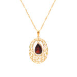 3 Carat Total Weight Garnet Pendant Necklace in 18 Karat Gold