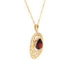3 Carat Total Weight Garnet Pendant Necklace in 18 Karat Gold - Image 2