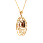3 Carat Total Weight Garnet Pendant Necklace in 18 Karat Gold - Image 3
