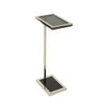 HOWARD BROOKS Chrome and Smoked Glass C-Shaped Side Table