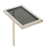 HOWARD BROOKS Chrome and Smoked Glass C-Shaped Side Table - Image 2