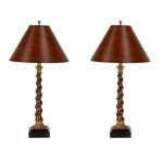 Pair of MAITLAND SMITH Barley Twist Column Table Lamps