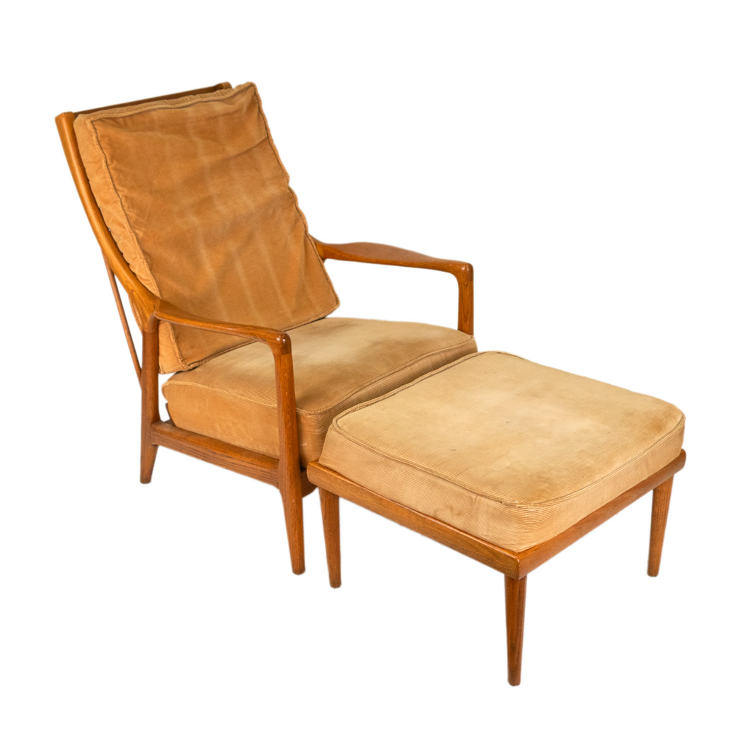 ZZTS_100-2 Vintage Danish Modern Lounge Chair and Ottoman - Image 1