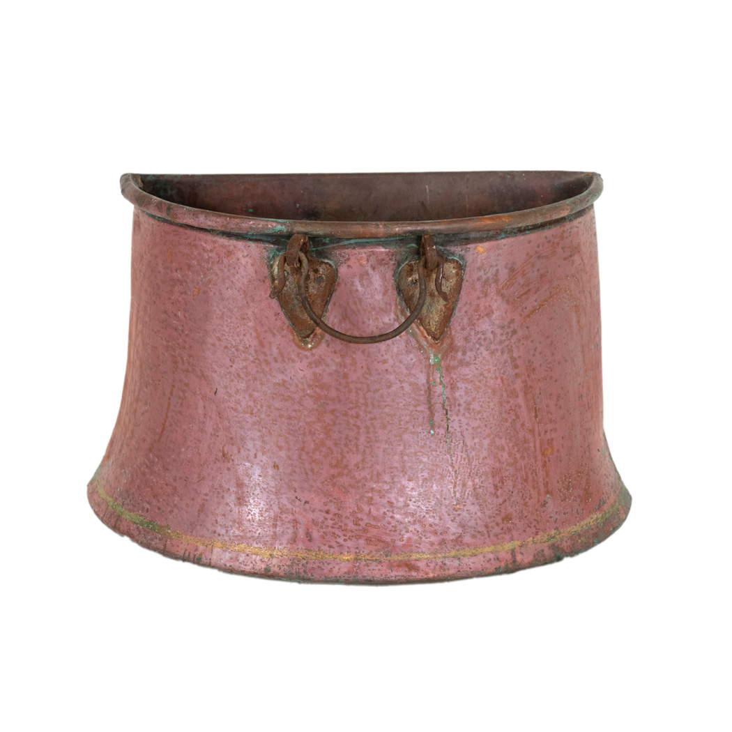 ZCHRM_103-2 Vintage Hand Forged Copper Wall Mounted Pot - Image 1