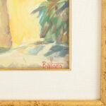 Signed Original Oil Landscape Depicting a Mediterranean Village Scene - Image 3