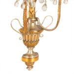 Vintage Pair of Gold Gilt Wall Sconces with Glass Collars and Crystal Drops - Image 3