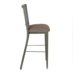 Pair of Grey Metal Slat Back Bar Stools - Image 6