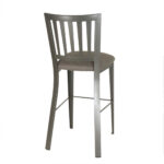 Pair of Grey Metal Slat Back Bar Stools - Image 7