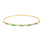 Diamond and Emerald Tennis Bracelet in 14 Karat Gold