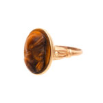 Vintage Tigereye Cameo Ring in 10 Karat Gold - Image 5